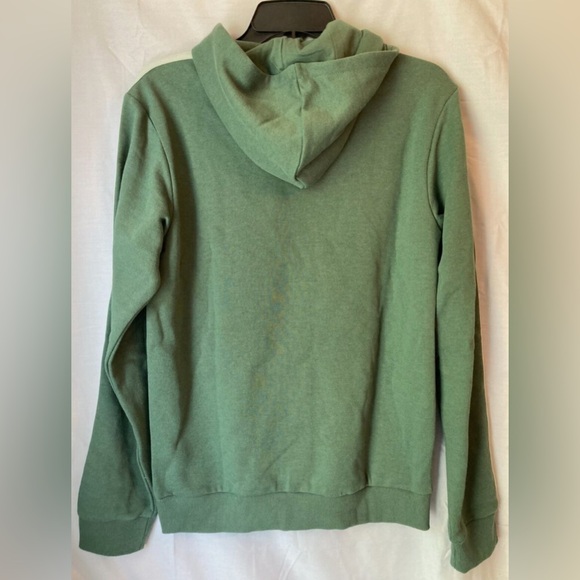 NWT• ADIDAS Essentials 3-Stripes Regular-Fit Logo-Print Fleece Hoodie, Green 2XL - Picture 7 of 12